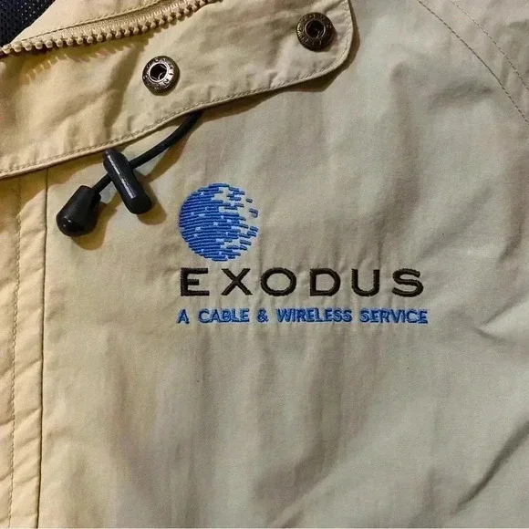 VGT EXODUS Windbreaker Jacket Hooded Front Pockets Zip-up Cream/Beige Size L - Picture 4 of 16